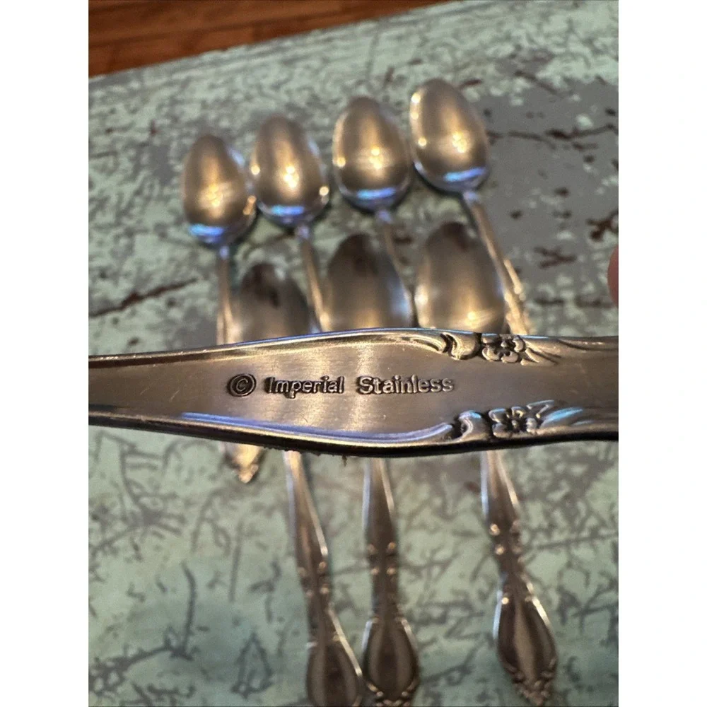 Imperial‎ Stainless Silver Flatware Korea Set of 8 Soup Spoons